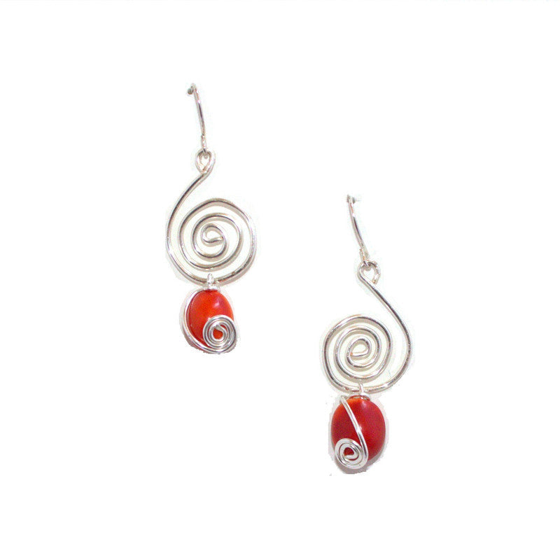 Pendientes largos de plata de ley y rellenos de oro, color rojo y negro, de buena suerte