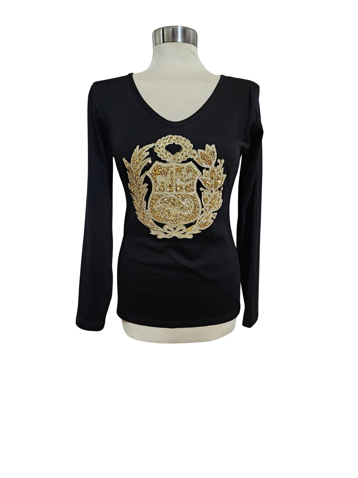 Handmade Traditional “Coat of Arms” / "Escudo" Cotton T-Shirt – Long Sleeve
