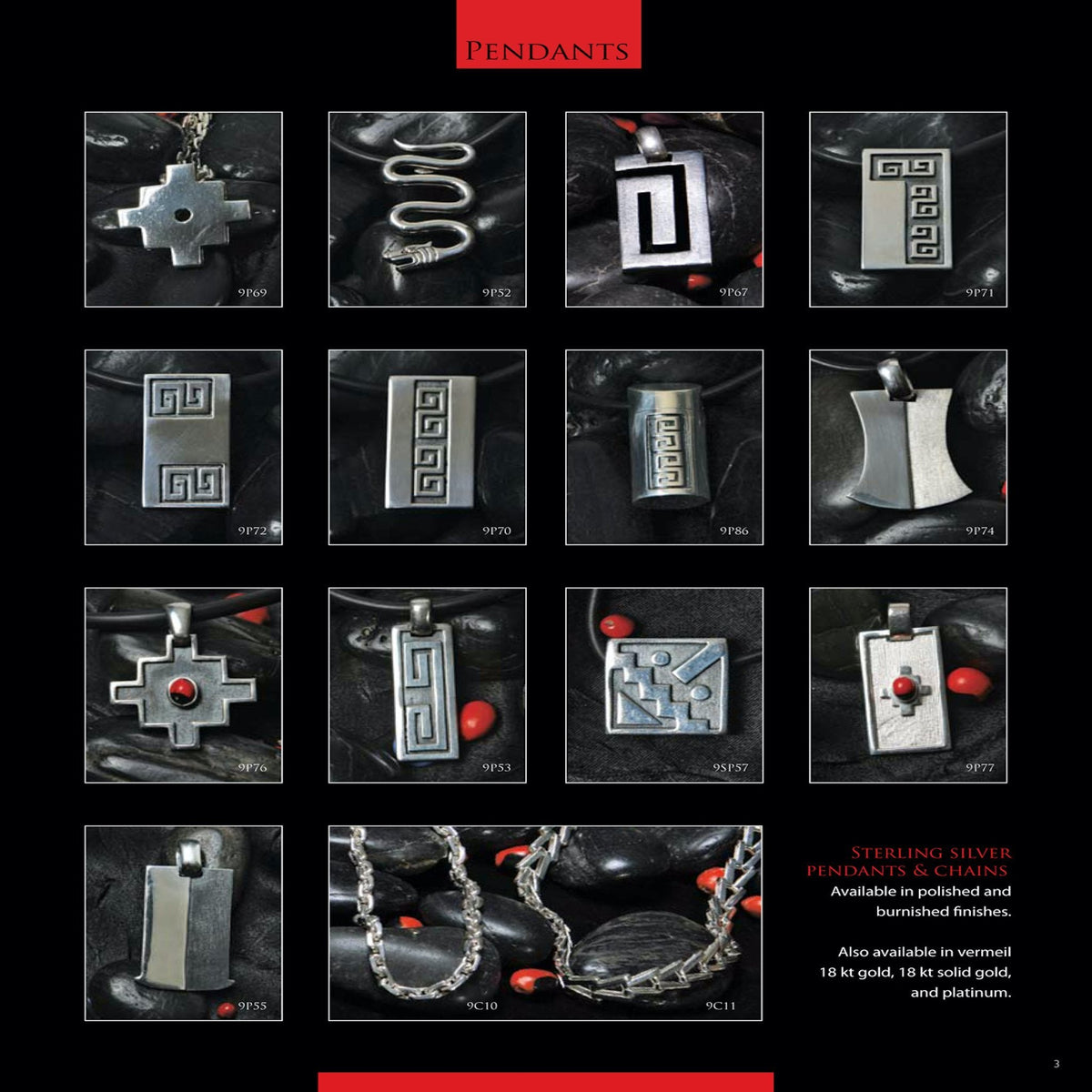 Moschik reversible sterling silver key pendant Peruvian geometric handmade mens jewelry by Evelyn Brooks