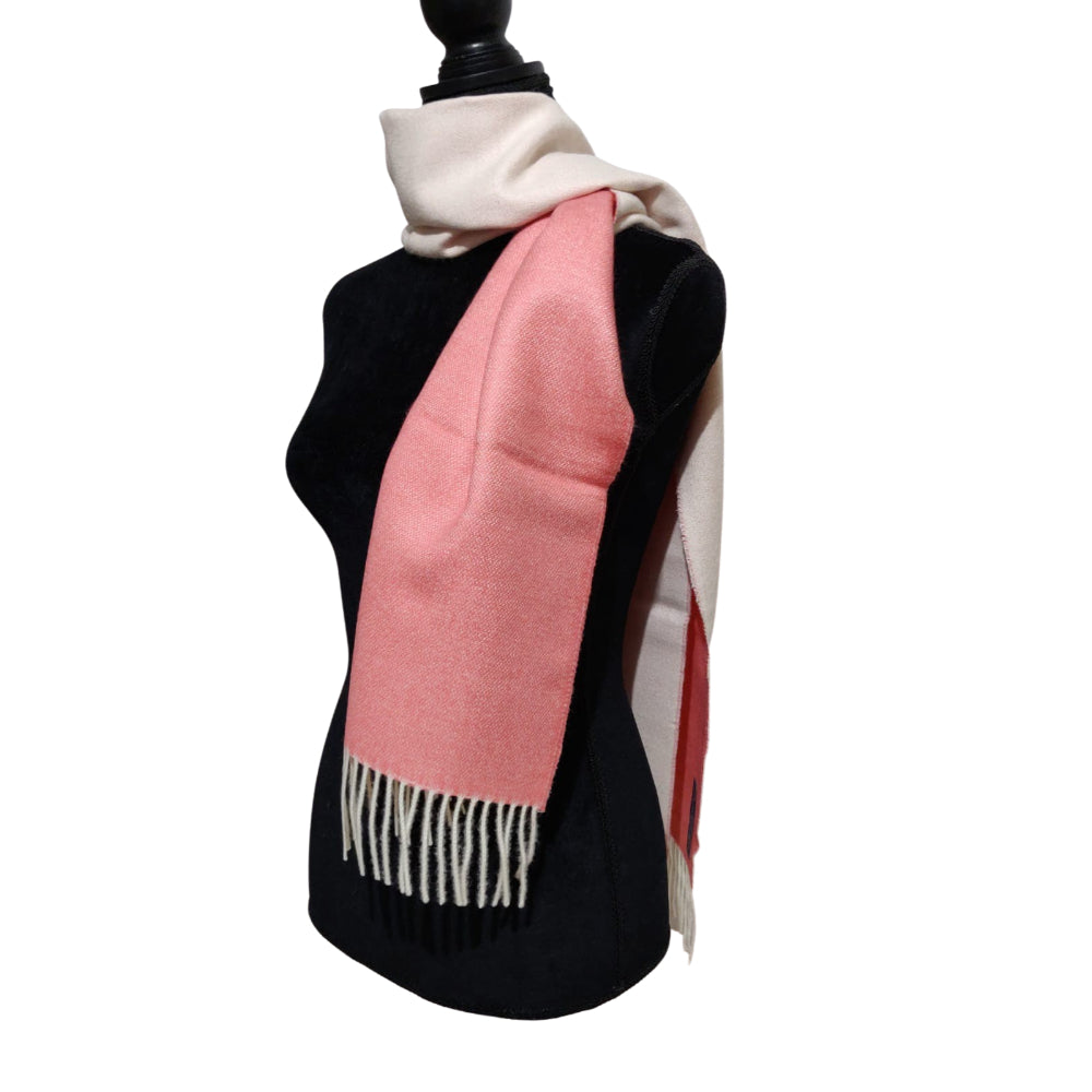 Elegante bufanda cálida reversible de lana de alpaca peruana pura para hombres y mujeres