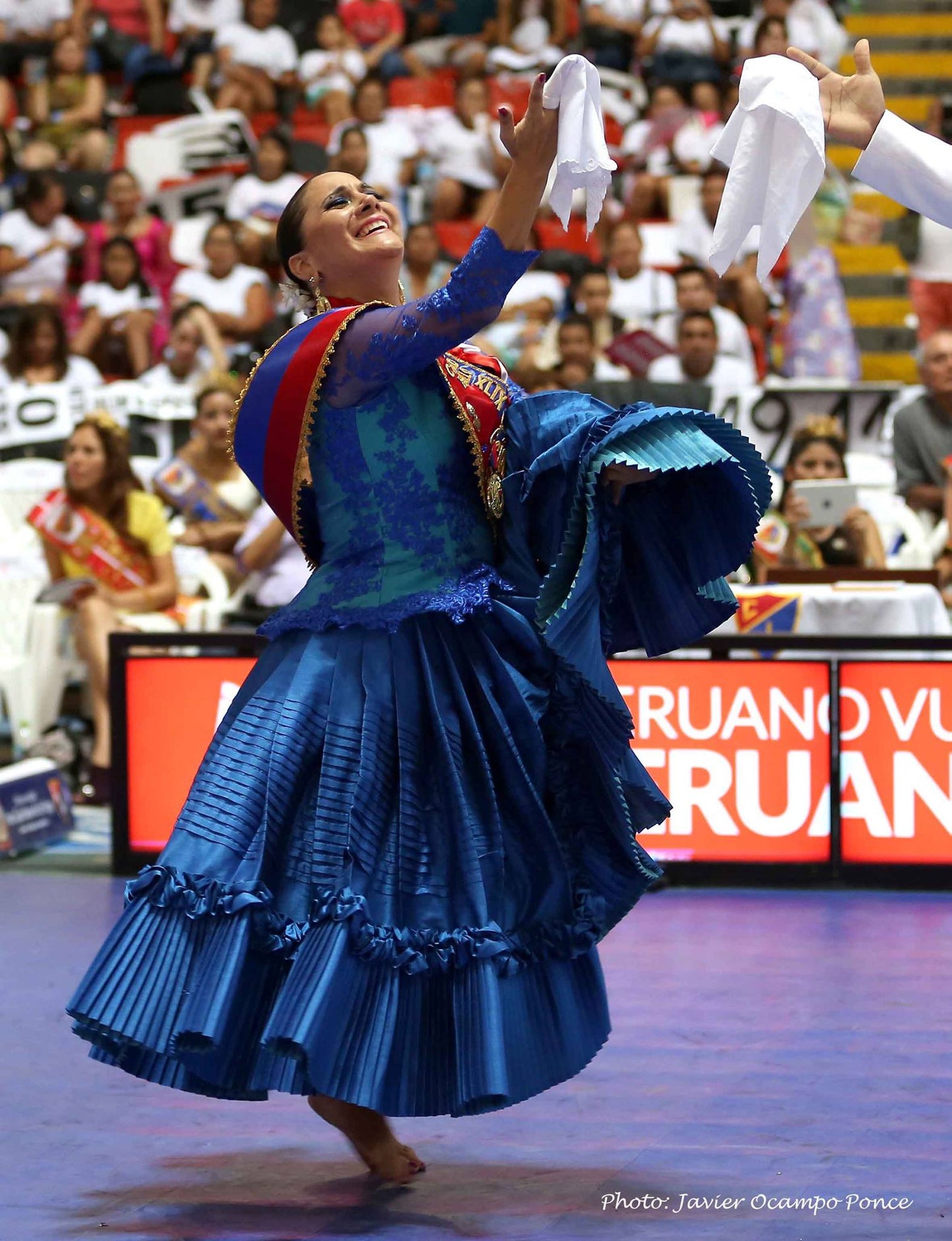 Limited Edition Sterling Silver/Gold Marinera Dancer Adjustable Pendant Necklace 16"-18"