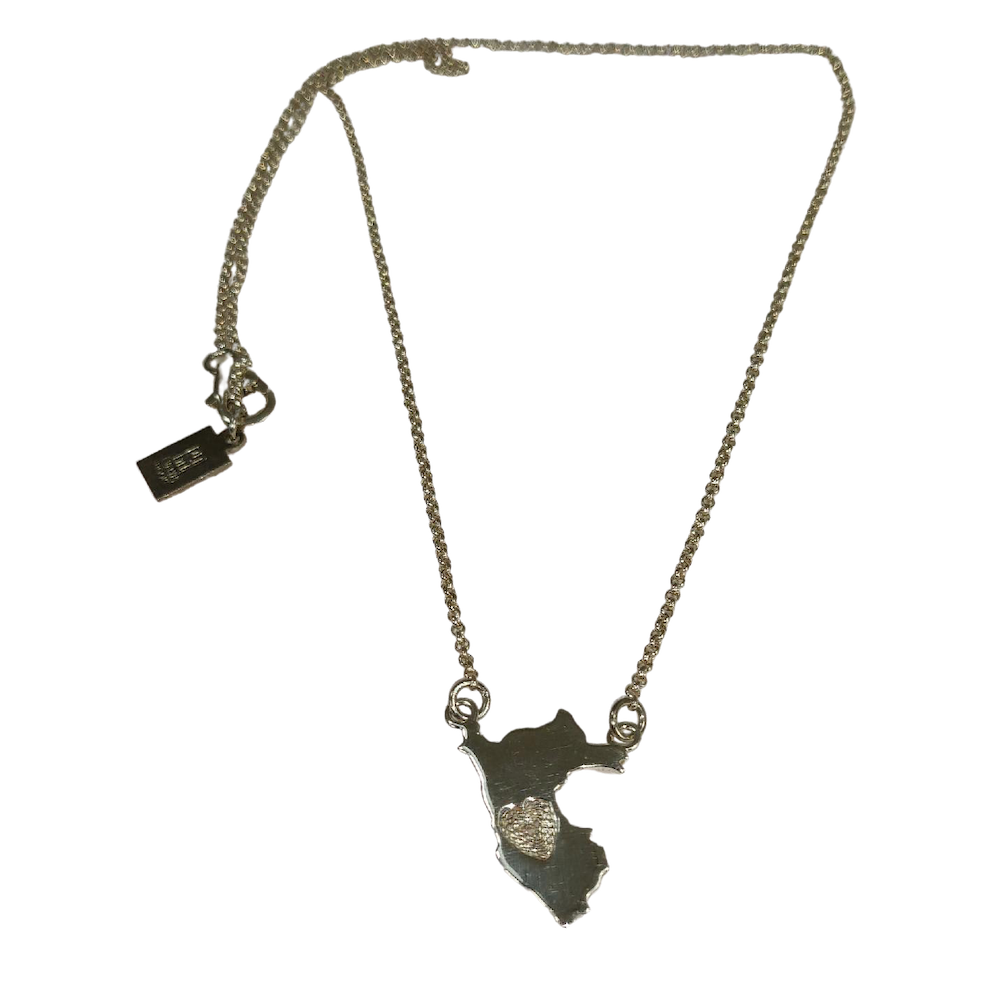 Sterling Silver/Gold Perú Filigree Adjustable Pendant/Necklace 16"-18"