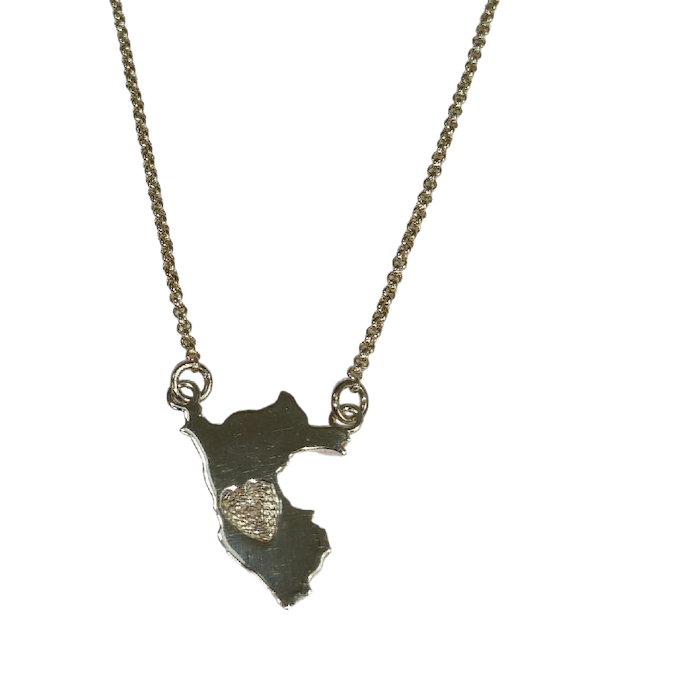 Sterling Silver/Gold Perú Filigree Adjustable Pendant/Necklace 16"-18"