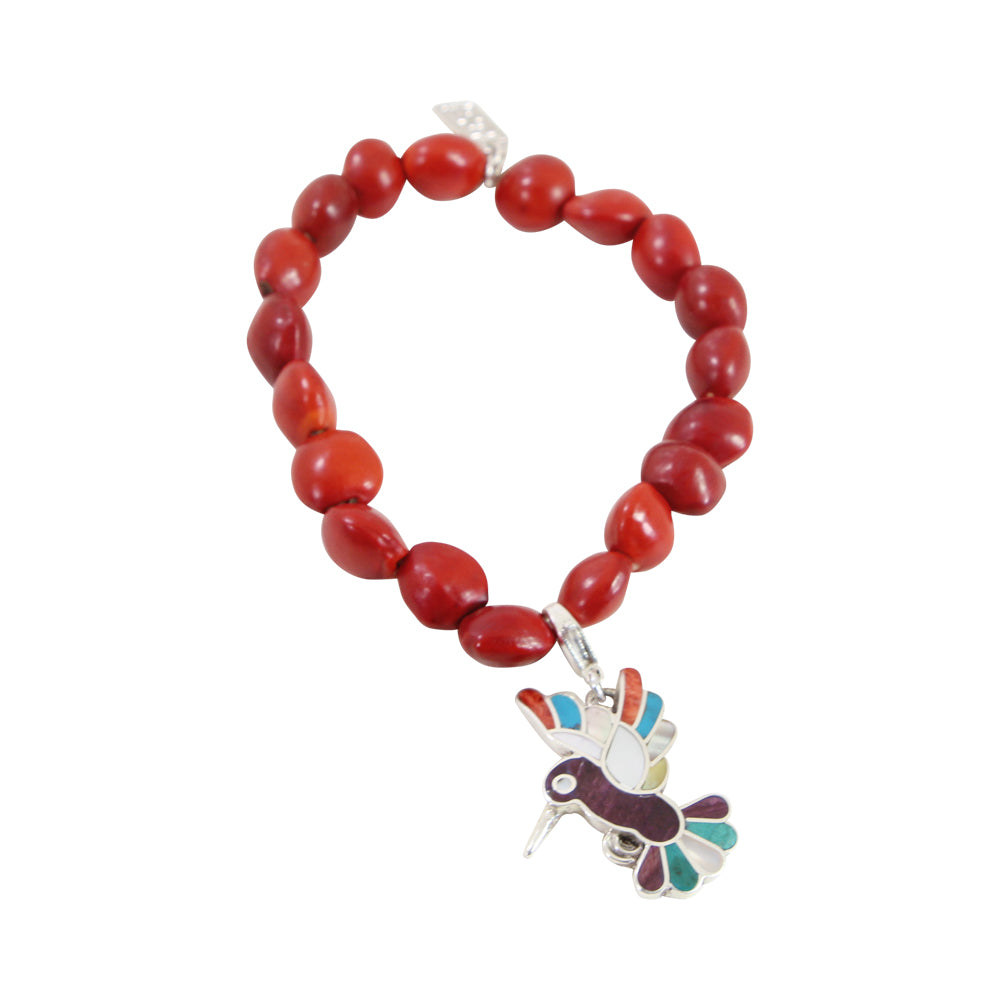 Pulsera elástica "Hopeful Hummingbird" de plata de ley de 6,5 a 7,5 pulgadas