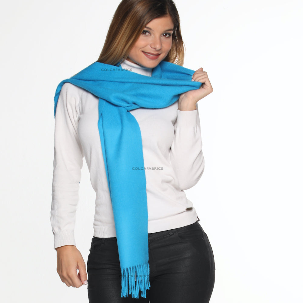 Elegante bufanda cálida reversible de lana de alpaca peruana pura para hombres y mujeres