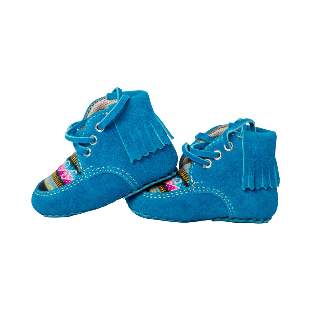 Zapatos para bebés y niños pequeños Mocasines de cuero con suela suave sin cordones Pre-Walkers con textiles peruanos hechos a mano