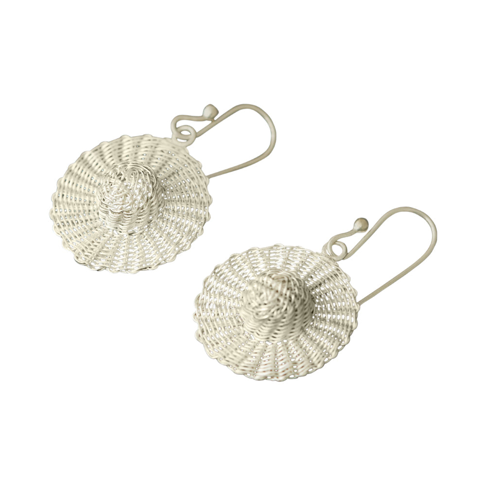 Sterling Silver Filigree Peruvian Traditional Hat Earrings
