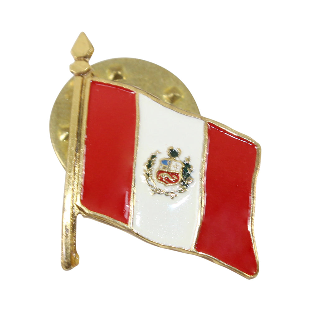 Peruvian Souvenir Handmade Unisex Gold Plated Lapel Pin - Symbol of Unity, Patriotism & Cultural Pride