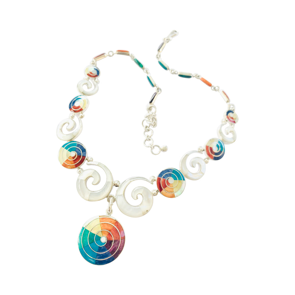 Sterling Silver "Female Energy Nazca Necklace" Adjustable Necklace 18"-20"