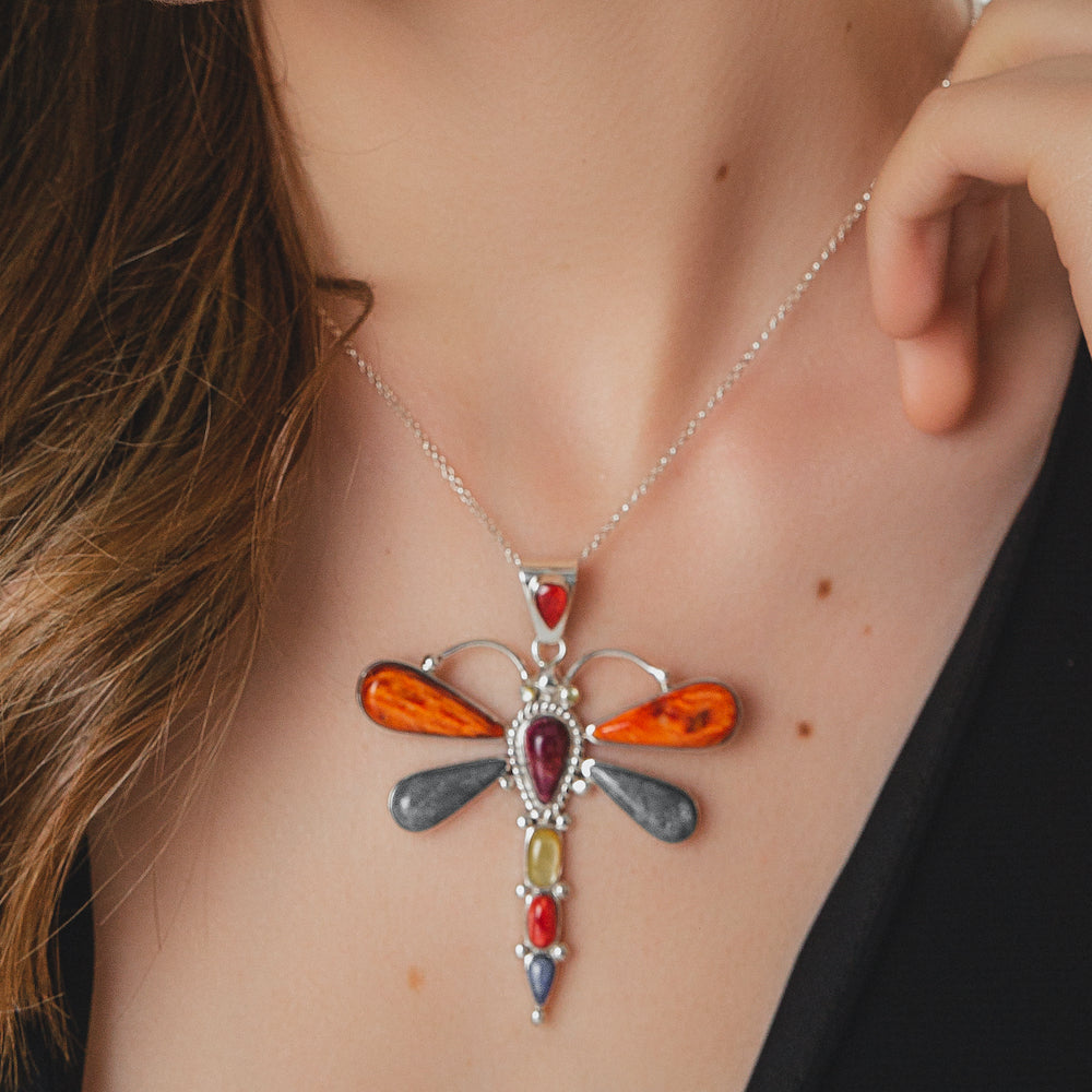 Collar ajustable "Conjunto de energía femenina Nazca" de plata de ley, 45,7 a 50,8 cm