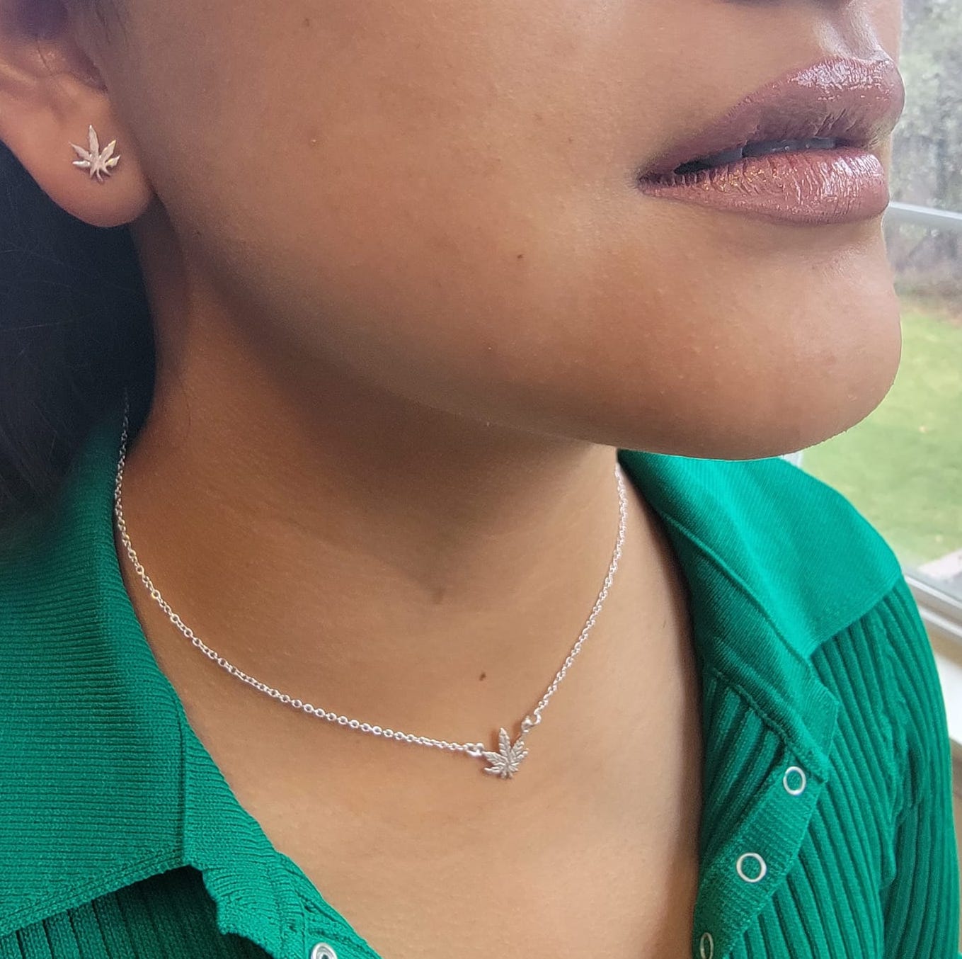 Sterling Silver or 18kt Gold Filled Weed Leaf Earrings