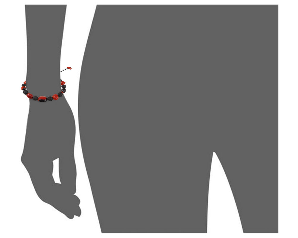 Pulsera unisex significativa de piedra volcánica de macramé de buena suerte