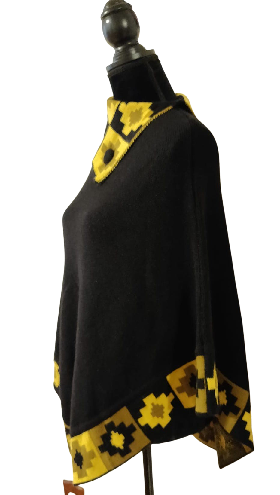 Poncho "estilo Chakana" hecho a mano de alpaca suave y cálido - Talla única