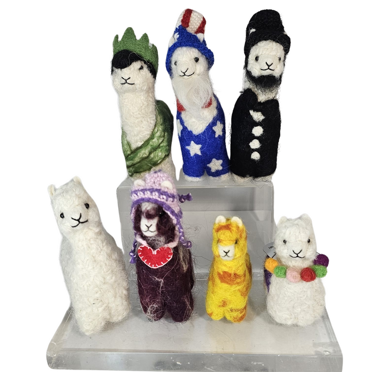 Handmade Kuychi Rainbow Llama 100% baby alpaca plush toy from Peru