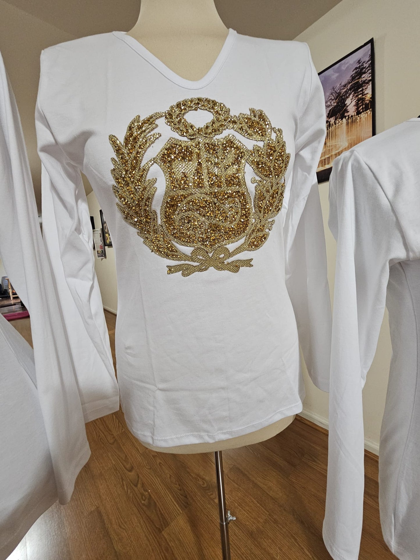 Handmade Traditional “Coat of Arms” / "Escudo" Cotton T-Shirt – Long Sleeve