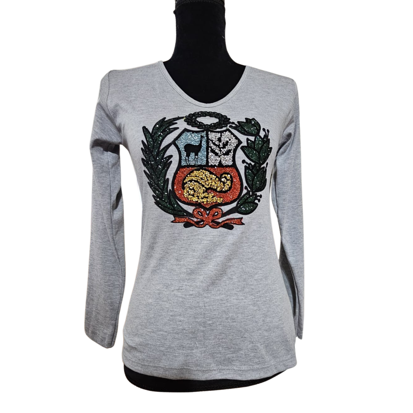 Handmade Traditional “Coat of Arms” / "Escudo" Cotton T-Shirt – Long Sleeve