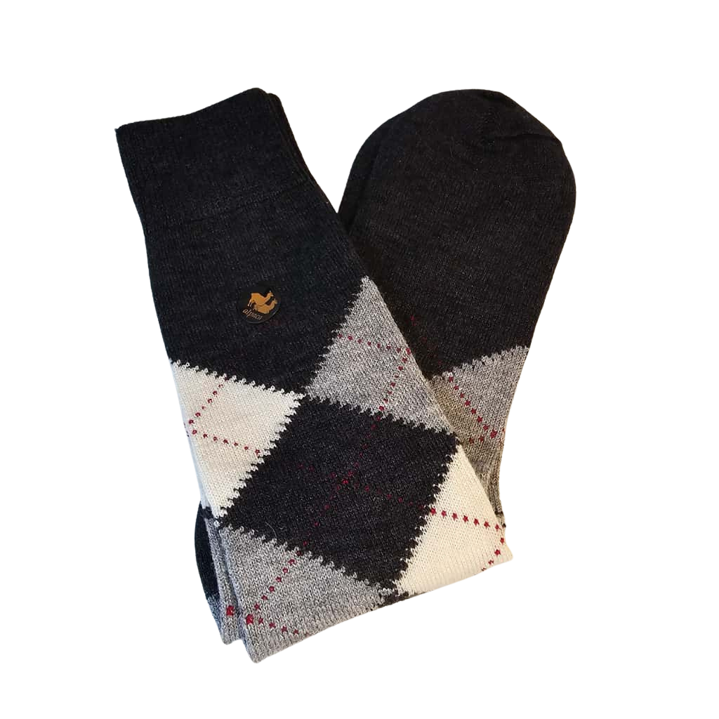 "Scottish Style" Warm, Comfy, Soft and Dressy Alpaca Socks