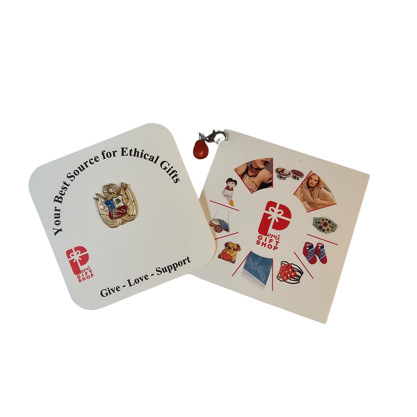 Peruvian Coat of Arms "Escudo" Souvenir Unisex Lapel Pin – Gold-Plated, Hand-Painted