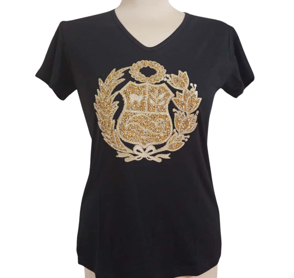 Handmade Traditional “Coat of Arms” / "Escudo" Cotton T-Shirt – Short Sleeve