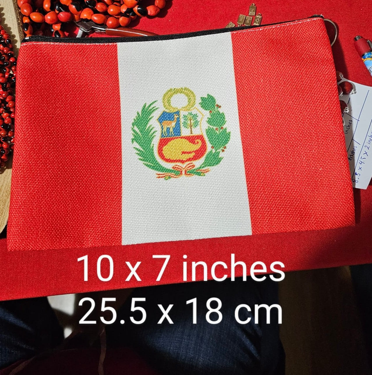 Handmade Cotton Travel Pouch "Coat of Arms of Peru" Escudo del Perú (Copy)