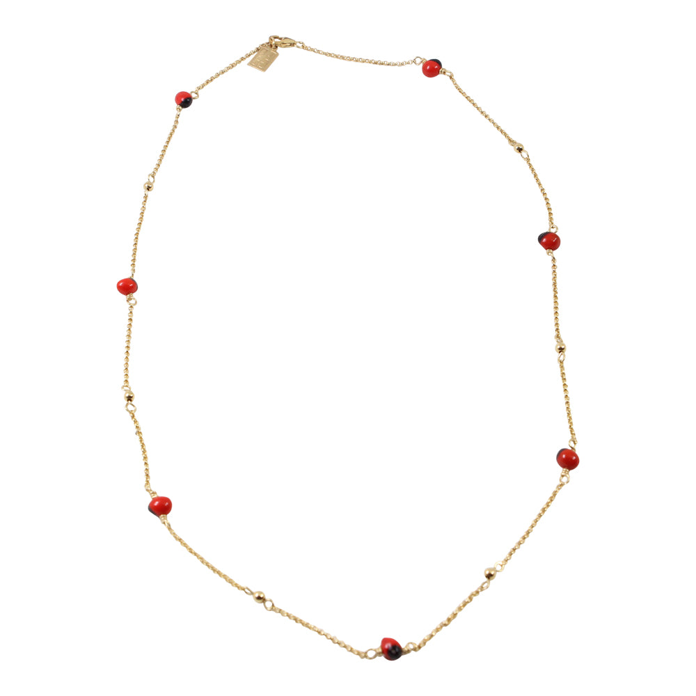 Huayruro Seed Sterling Silver / Gold Filled Necklace – Handmade Peruvian Good Luck Jewelry - 16"-18"