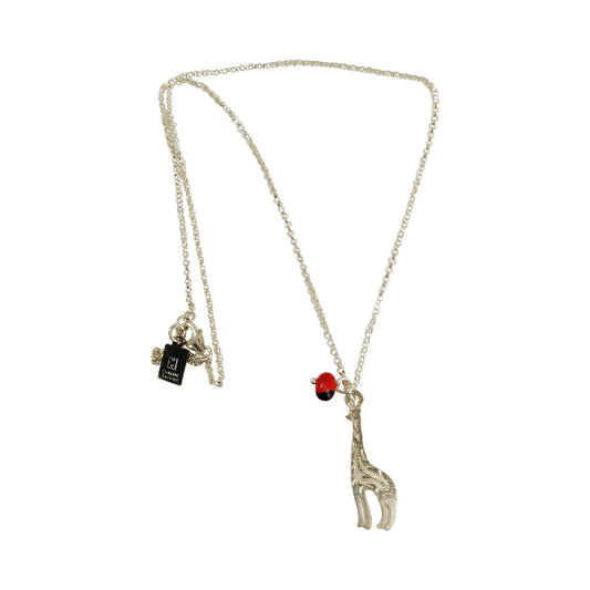 Sterling Silver Giraffe Necklace - Symbol of Grace, Strength & Seeing Beyond