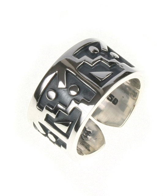 Moschik Geometric Love Exchange Unisex Sterling Silver Ring Set - Peruvian Handmade Couples Jewelry