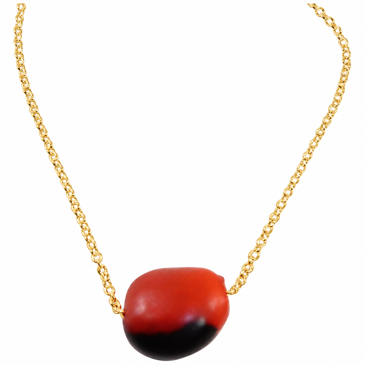 Huayruro Seed Sterling Silver / Gold Filled Necklace – Handmade Peruvian Good Luck Jewelry - 16"-18"