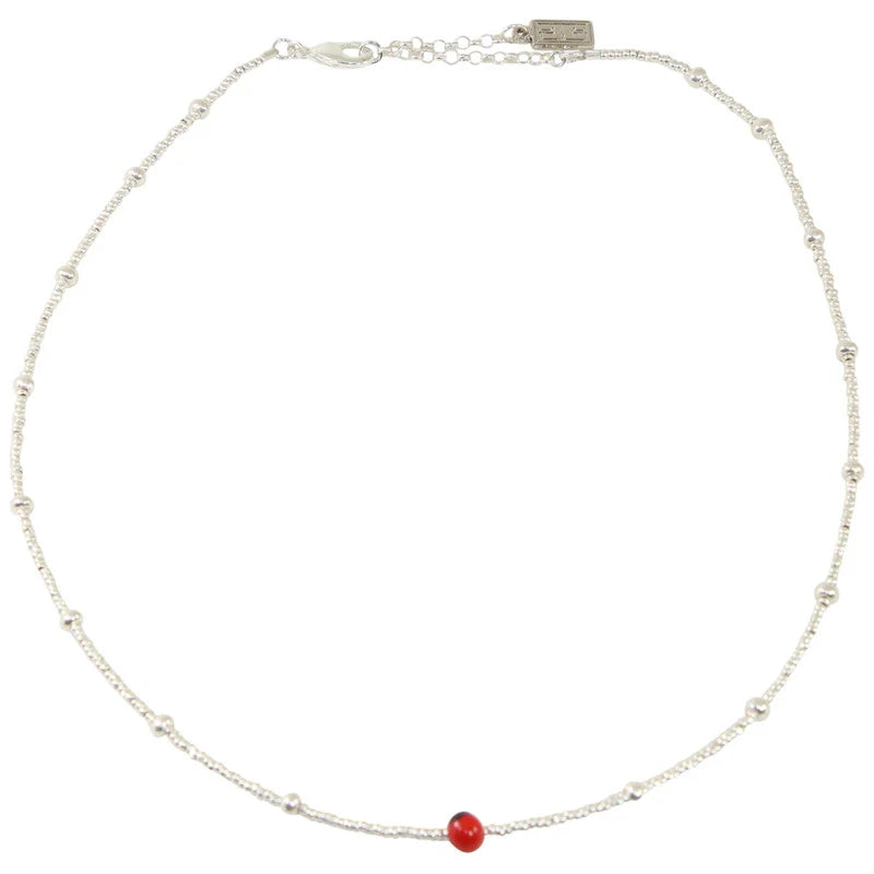 Huayruro Seed Sterling Silver / Gold Filled Necklace – Handmade Peruvian Good Luck Jewelry - 16"-18"
