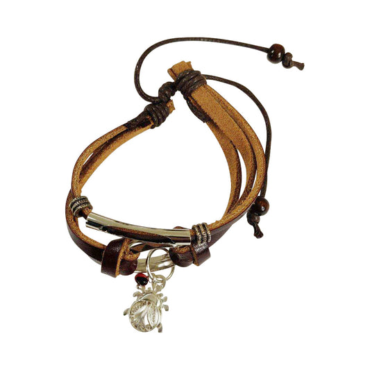 Sterling Silver Filigree Lady Bug Symbol of Abundance Adjustable Bracelet Handmade in Peru by Yares Jewelry | Peru Gift Shop