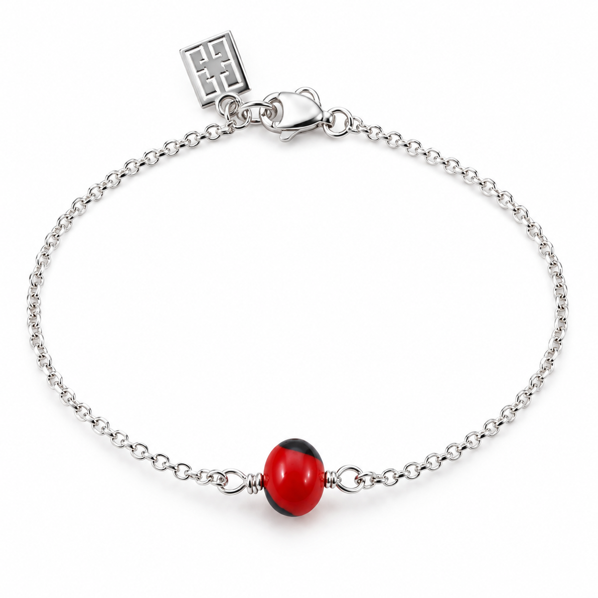 Pulsera ajustable clásica rellena de oro de 18 quilates con cuentas de semillas rojas y negras de 6,5 a 7,5 pulgadas 