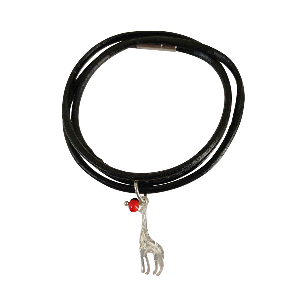 Sterling Silver Filigree Giraffe Charm Symbol of Power Protection Peace Stretchy Bracelet