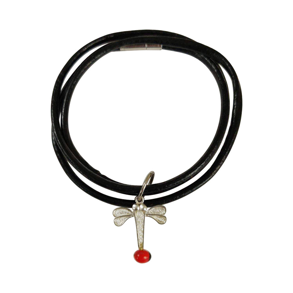 Sterling Silver Filigree Dragonfly Charm Adjustable Sterling Silver Bracelet – Symbol of Life