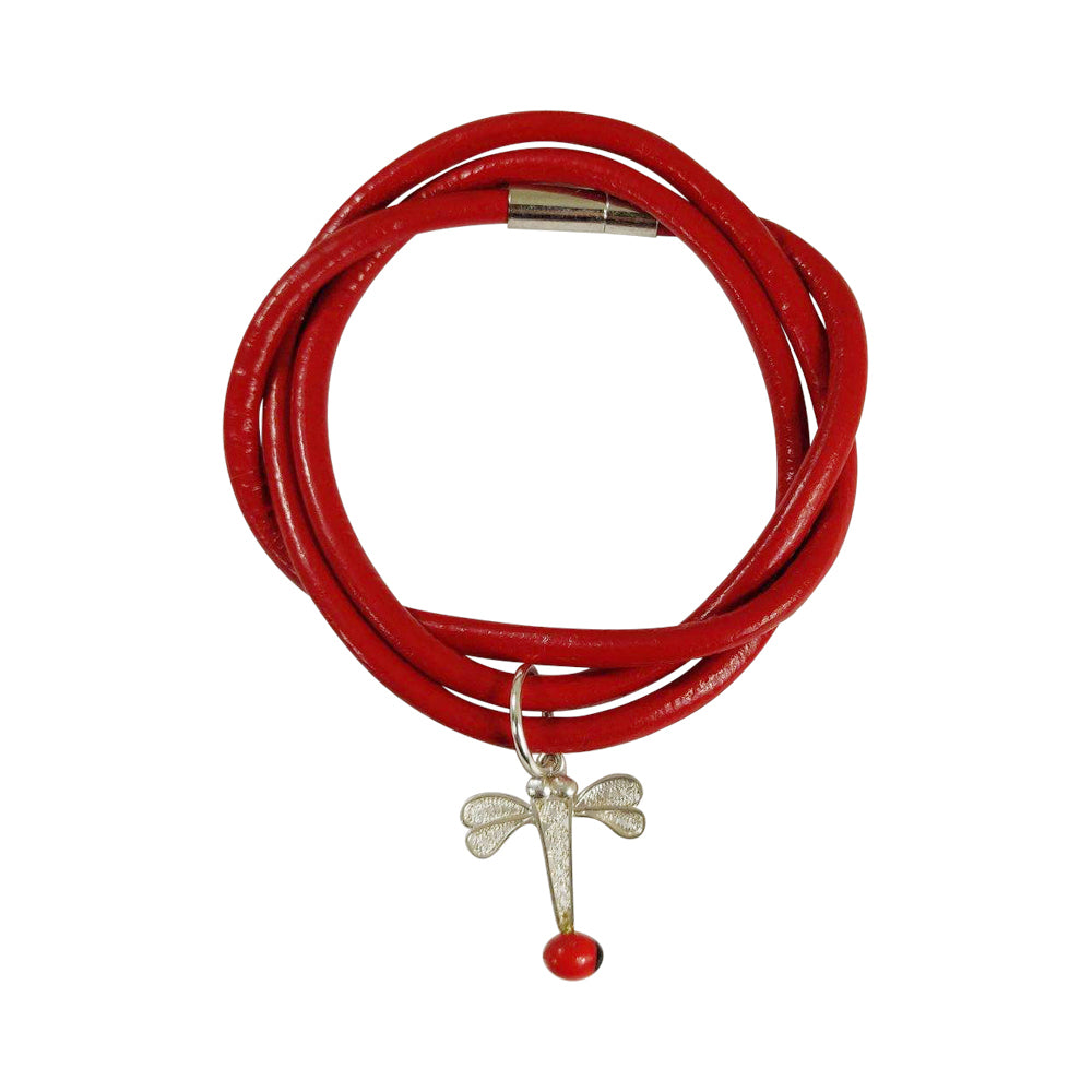 Sterling Silver Filigree Dragonfly Charm Adjustable Sterling Silver Bracelet – Symbol of Life