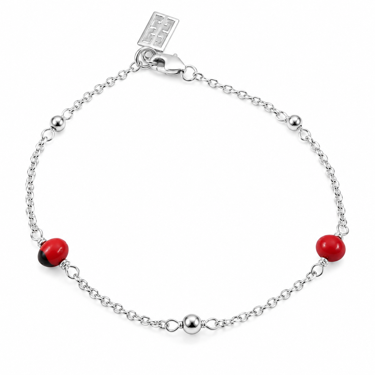 Pulsera ajustable clásica rellena de oro de 18 quilates con cuentas de semillas rojas y negras de 6,5 a 7,5 pulgadas 