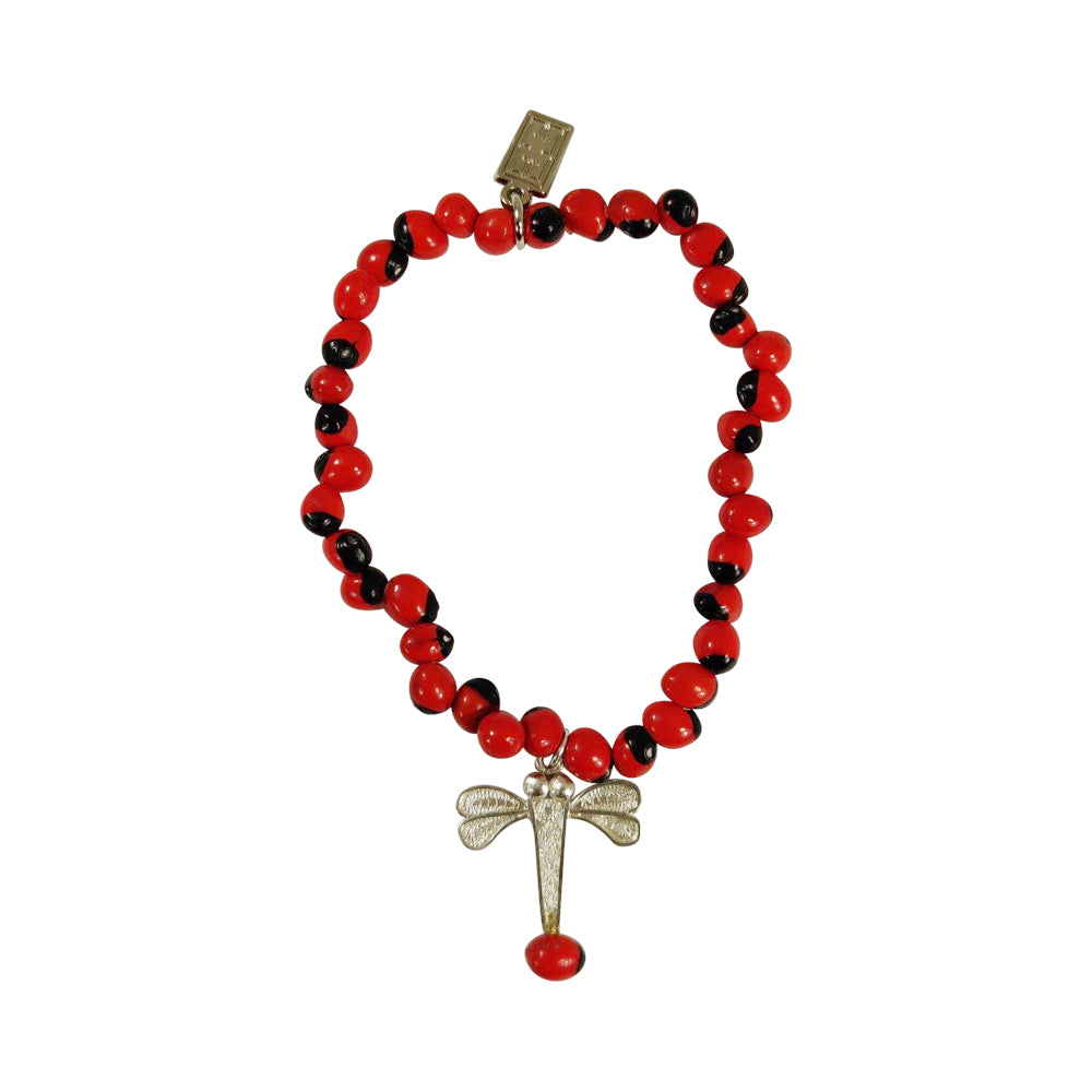 Sterling Silver Filigree Dragonfly Charm Adjustable Sterling Silver Bracelet – Symbol of Life