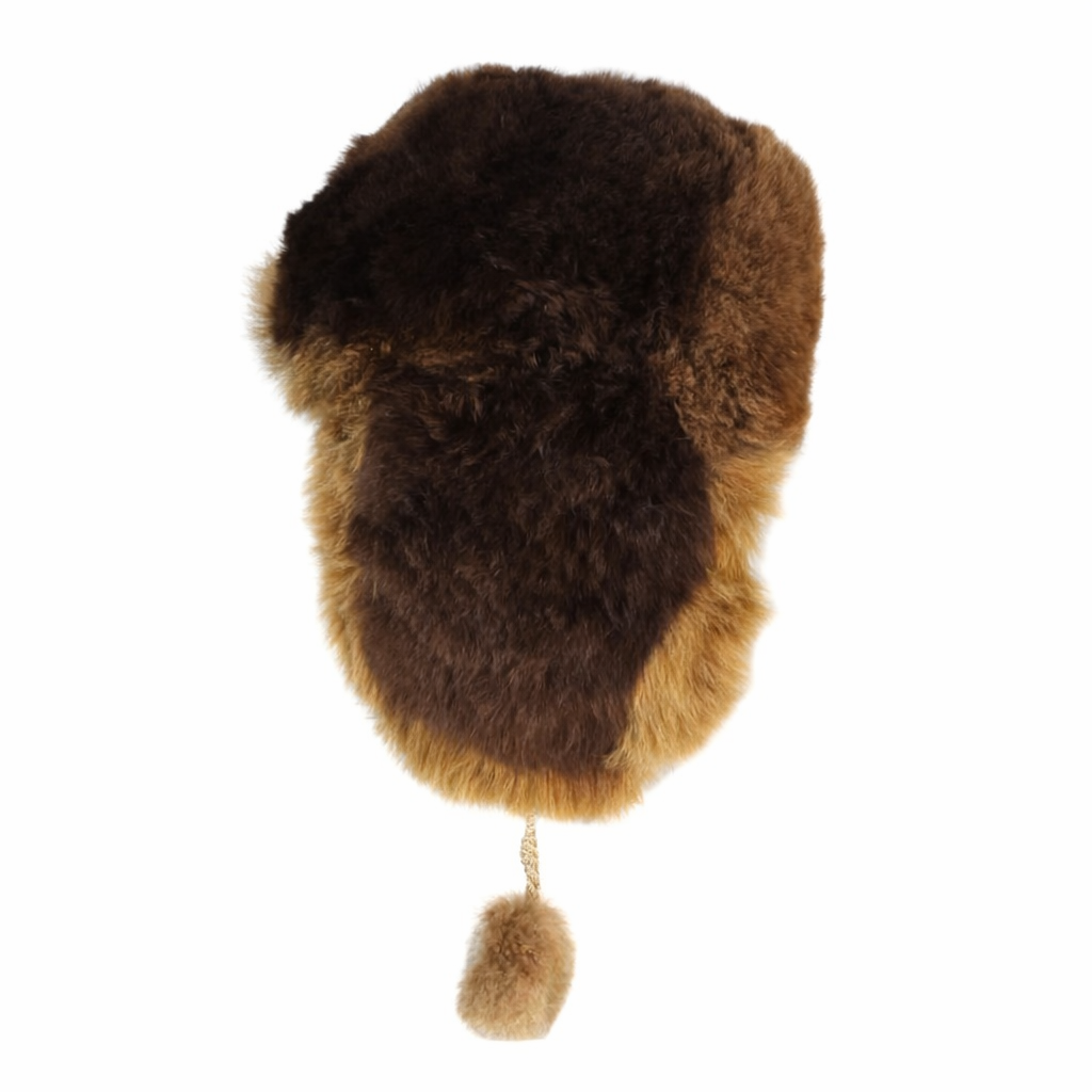 100% Baby Alpaca Aviator Hat – Luxury Fur Winter Trapper Hat with Pom-Poms