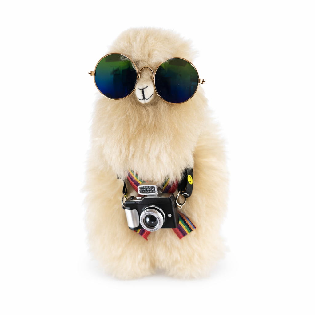 100% Piel de Baby Alpaca "LLAMA LOVE" • Hecho a mano • Hipoalergénico y suave como almohada • (7 PULGADAS) 