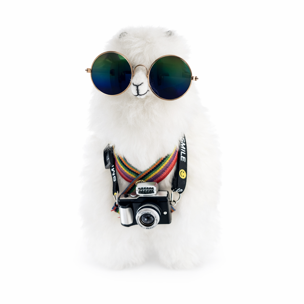 100% Piel de Baby Alpaca "LLAMA LOVE" • Hecho a mano • Hipoalergénico y suave como almohada • (7 PULGADAS) 