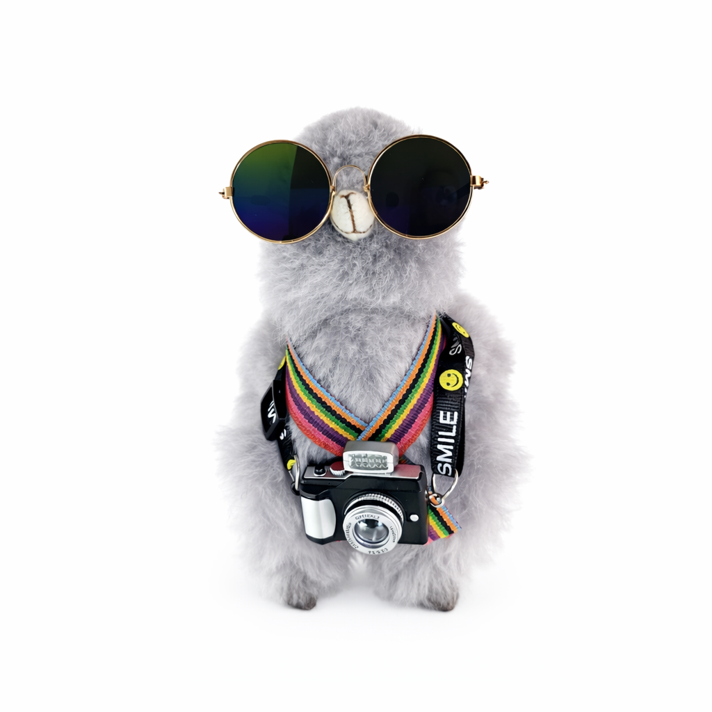 100% Piel de Baby Alpaca "LLAMA LOVE" • Hecho a mano • Hipoalergénico y suave como almohada • (7 PULGADAS) 