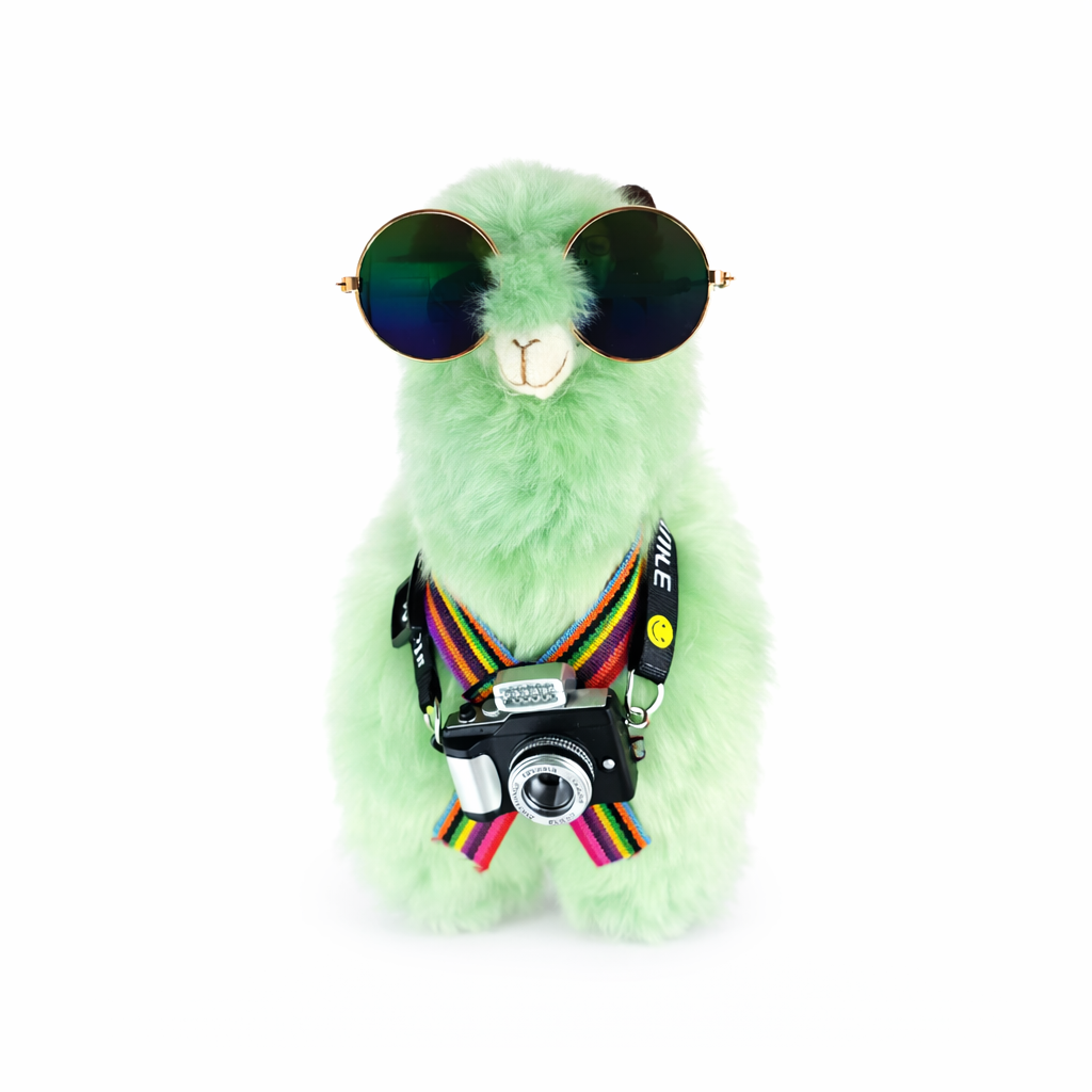 100% Piel de Baby Alpaca "LLAMA LOVE" • Hecho a mano • Hipoalergénico y suave como almohada • (7 PULGADAS) 