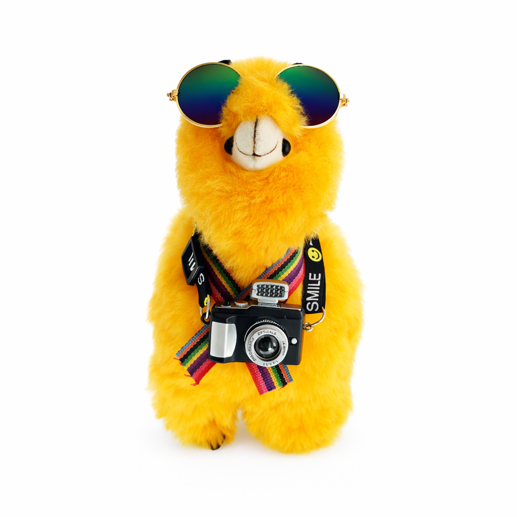 100% Piel de Baby Alpaca "LLAMA LOVE" • Hecho a mano • Hipoalergénico y suave como almohada • (7 PULGADAS) 