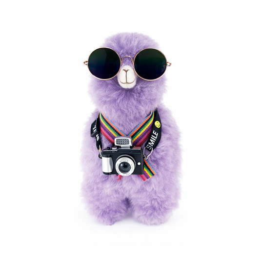 The Traveling Llama – A Magical Companion from the Heart of Peru - 100% Baby Alpaca Fur - 7"