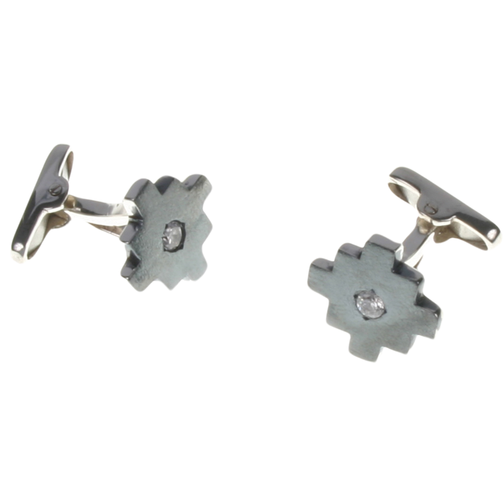 Handcrafted Sterling Silver Cufflinks – Inspired by the Sacred Chakana Inca Cross