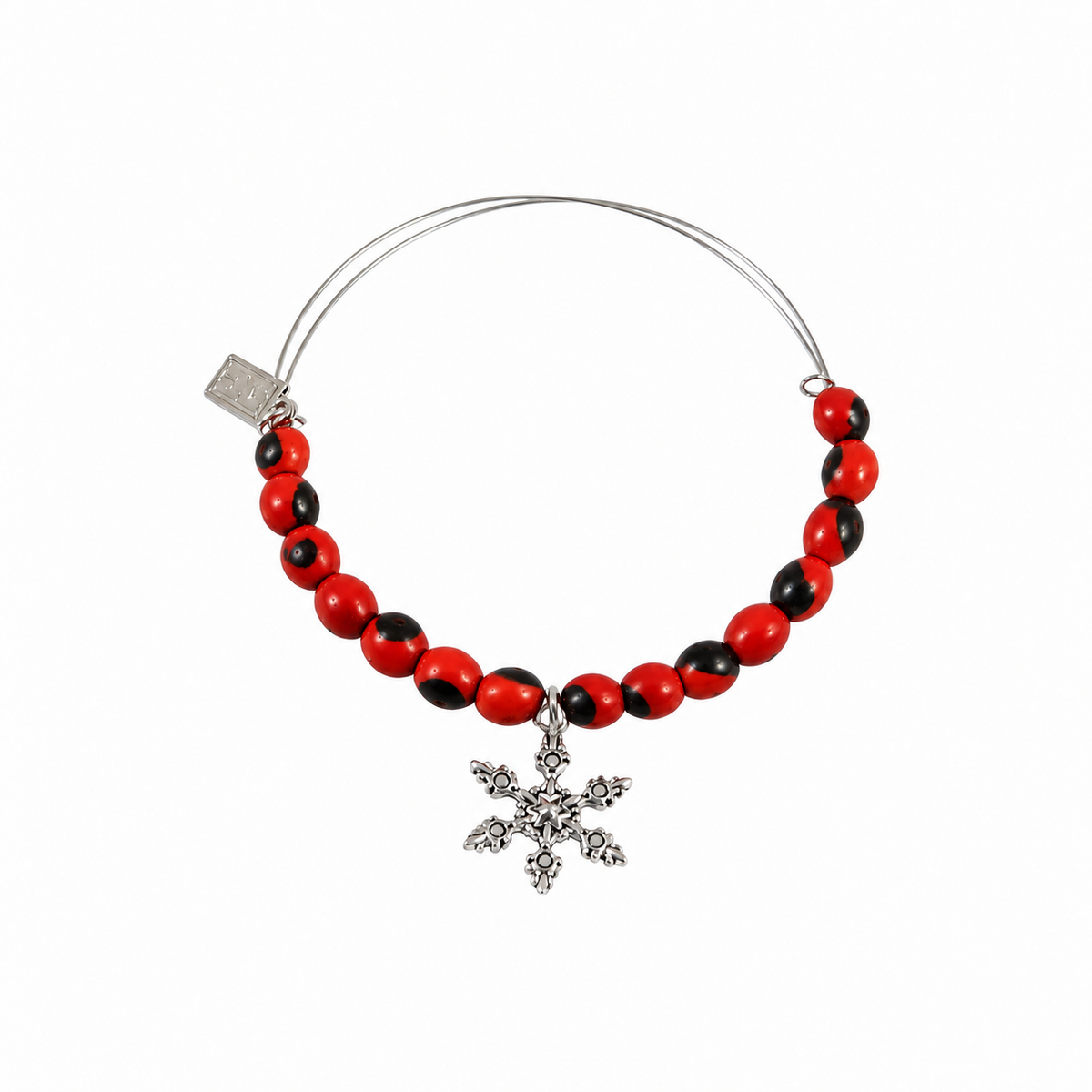 Snowflake Christmas Charm Adjustable Bangle Bracelet