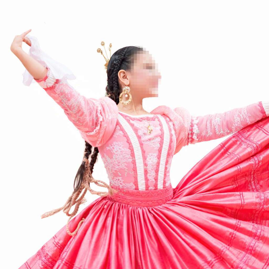 7 Piece Marinera Norteña Heritage Dress – Rosa Imperial Stylized Edition