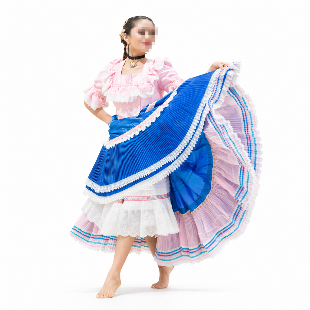 4-Piece Marinera Norteña Heritage Dress – Spanish Coastal Elegance