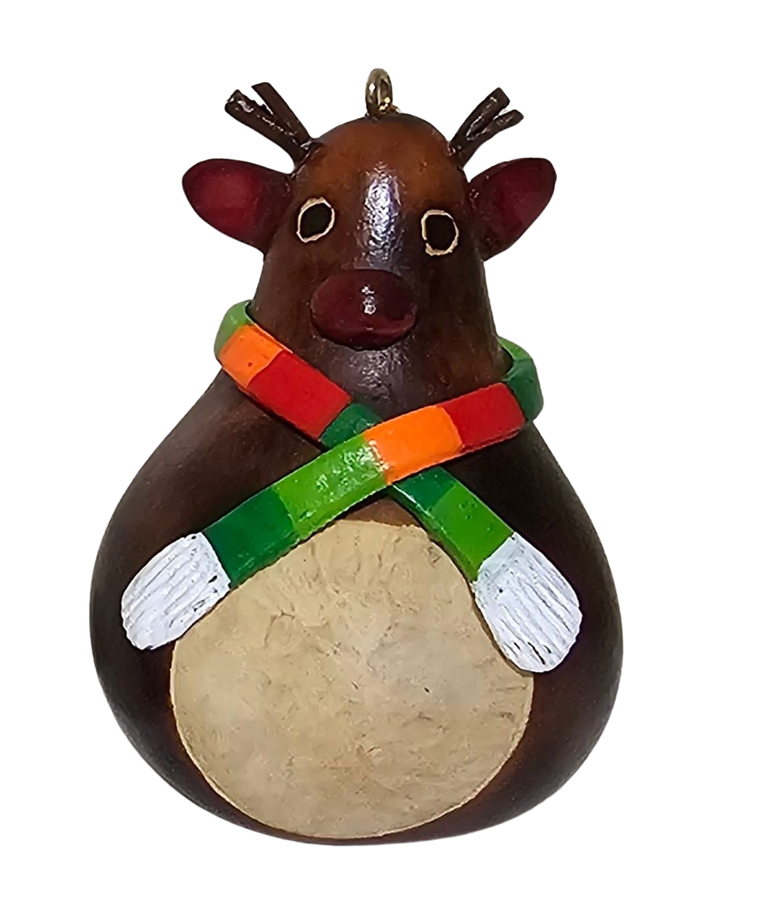 Handmade Christmas Deer & Santa Claus Ornament Decoration - Peruvian Traditional Gourds (1 x $18.95 & Set of Two $32.95)