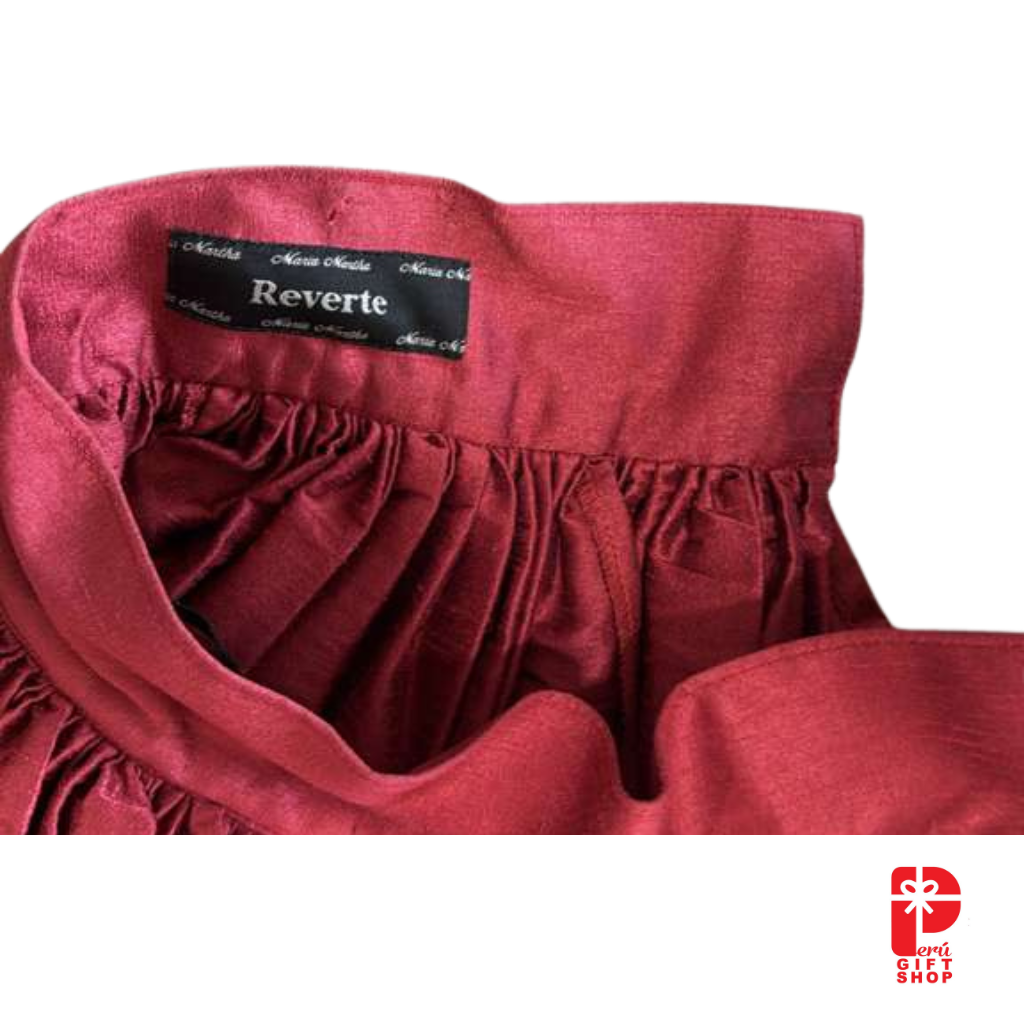 5 Piece - Marinera Norteña Heritage Dress – Burgundy Lace & Embroidered Elegance Edition