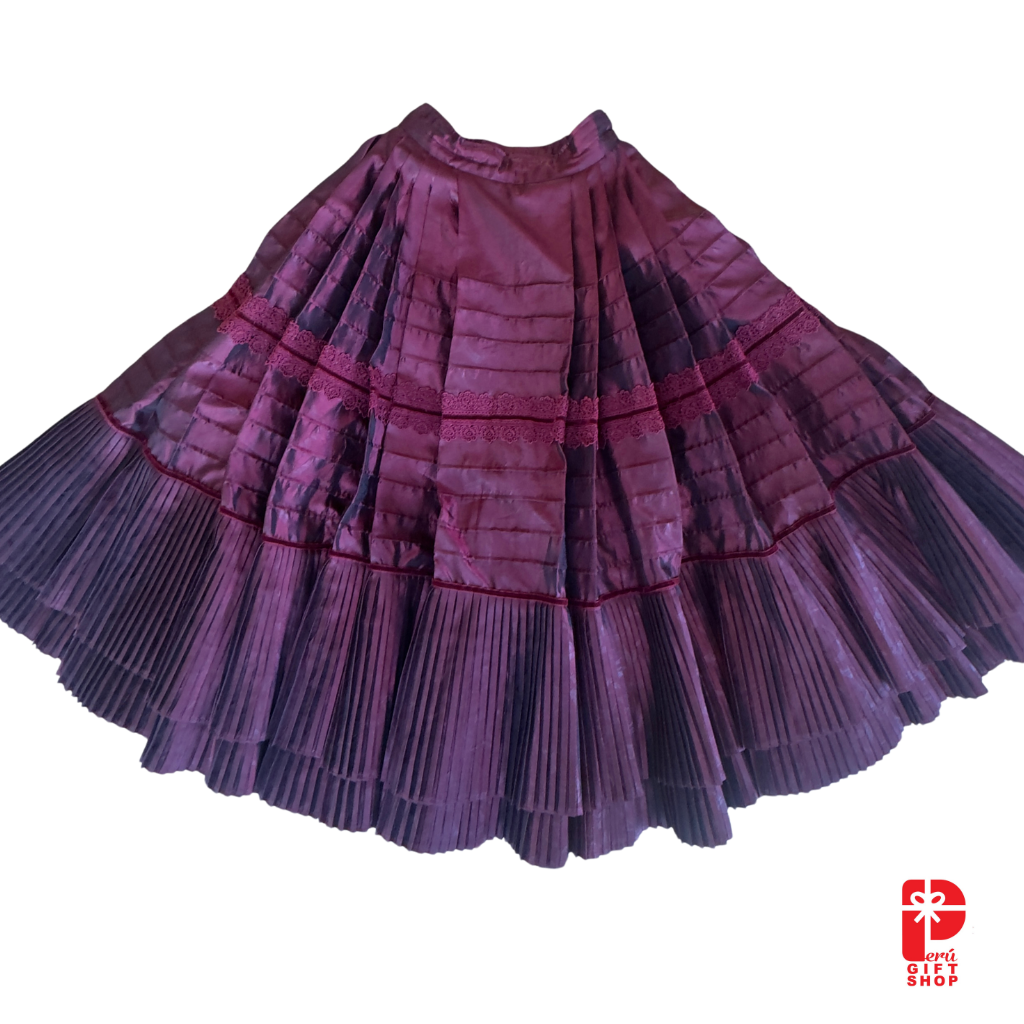 Marinera Norteña Heritage Dress – Burgundy Colonial Amazona Fusion Edition